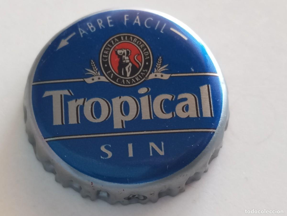 Coleccionismo de cervezas: Chapa tap&oacute;n corona de la cerveza espa&ntilde;ola TROPICAL SIN - ABRE FACIL