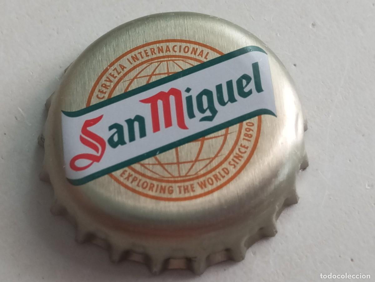 Coleccionismo de cervezas: Chapa tap&oacute;n corona cerveza espa&ntilde;ola SAN MIGUEL CERVEZA INTERNACIONAL EXPLORING THE WORLD SINCE 1890