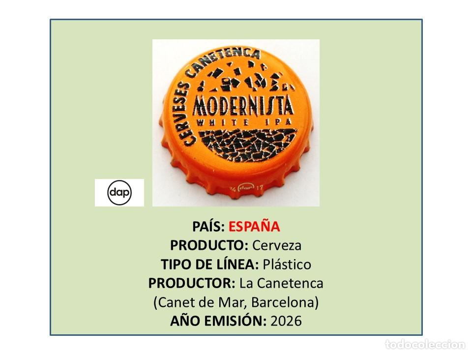 Coleccionismo de cervezas: TAPON CORONA CAPSULA CHAPA CERVEZA LA CANETENCA &rdquo;MODERNISTA&rdquo; WHITE IPA (ESPA&Ntilde;A)
