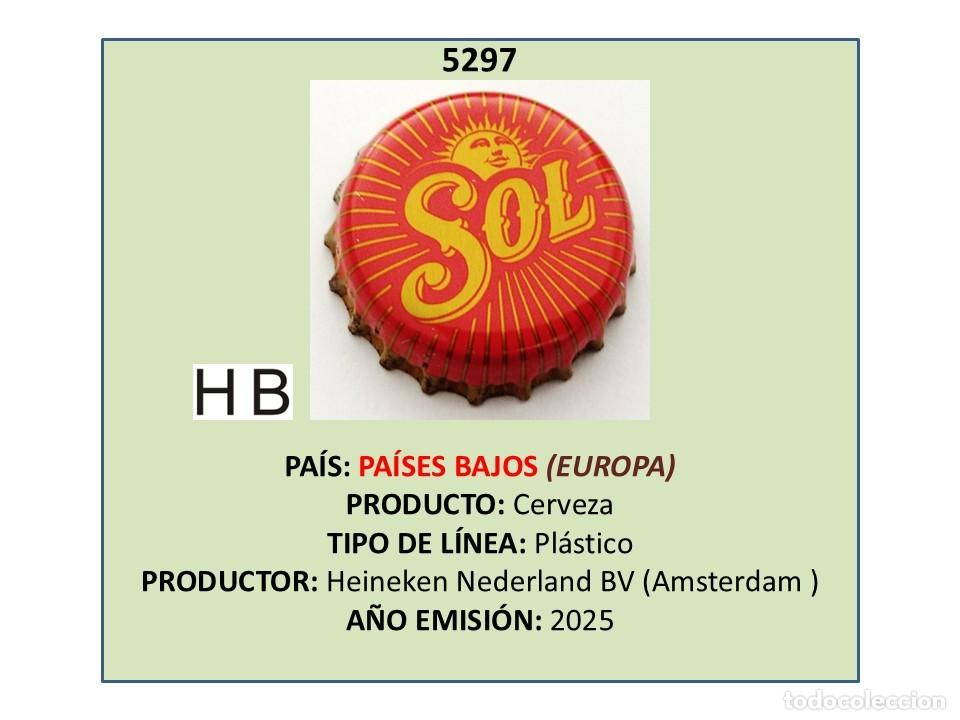 Coleccionismo de cervezas: TAPON CORONA CAPSULA CHAPA CERVEZA SOL (PA&Iacute;SES BAJOS)