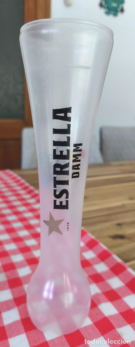 Coleccionismo de cervezas: VASO PLASTICO CERVEZA - ESTRELLA DAMM Port Aventura World - 30,5 x 8,5 cm