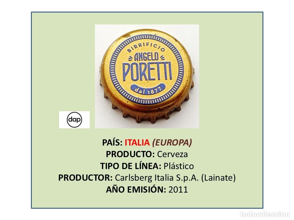 Coleccionismo de cervezas: TAPON CORONA CAPSULA CHAPA CERVEZA PORETTI (ITALIA)