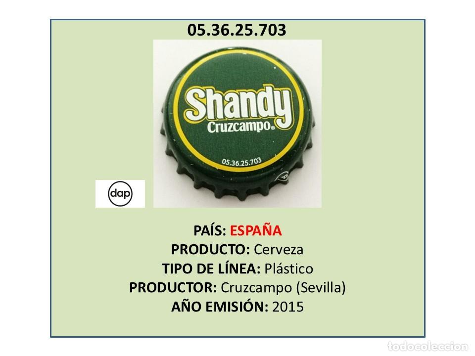 Coleccionismo de cervezas: TAPON CORONA CAPSULA CHAPA CERVEZA SHANDY CRUZCAMPO (ESPA&Ntilde;A)