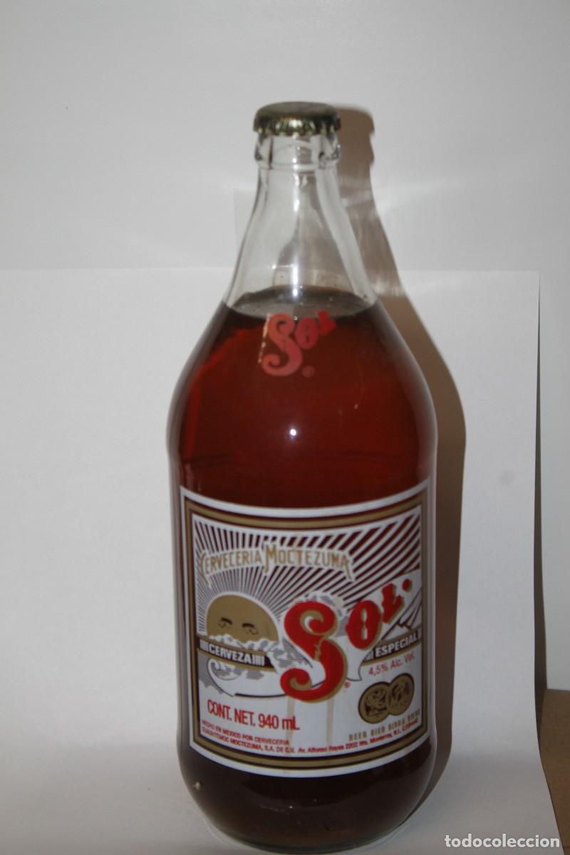 Coleccionismo de cervezas: BOTELLA CERVEZA SOL 940 ML., LLENA, SERIGRAFIADA