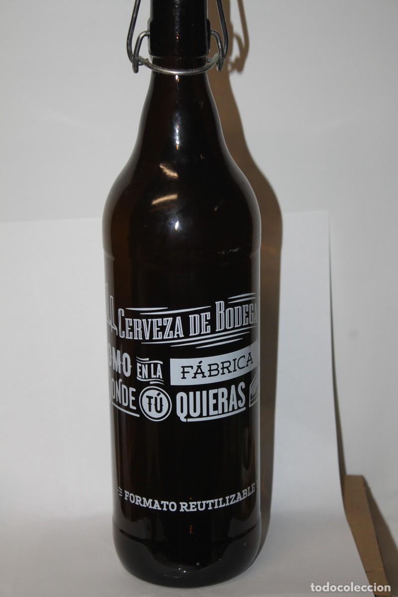 Coleccionismo de cervezas: BOTELLA ESTRELLA GALICIA LITRO, SERIGRAFIADA