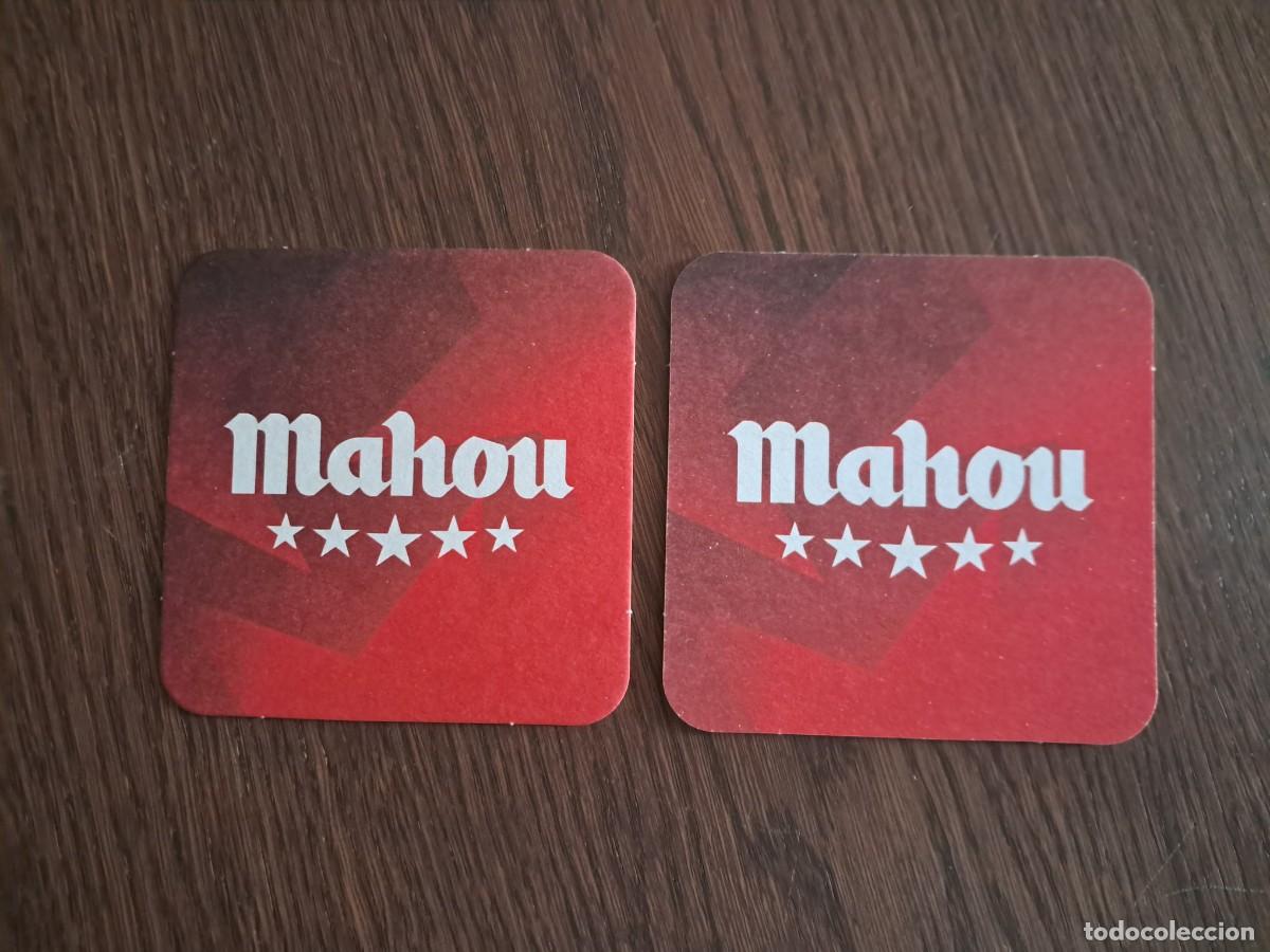 Coleccionismo de cervezas: posavasos de cerveza, Mahou, rojo, cinco estrellas.