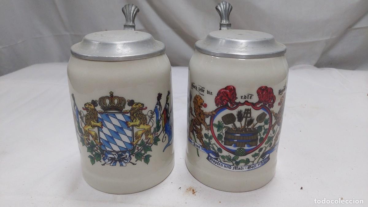 Coleccionismo de cervezas: Pareja de jarras de cerveza de Baviera