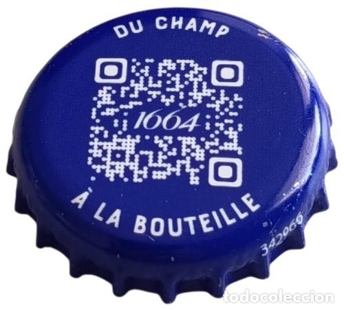 Coleccionismo de cervezas: Francia Capsule Bi&egrave;re Beer Crown Cap 1664 du Champ &agrave; la bouteille QR Code RP865