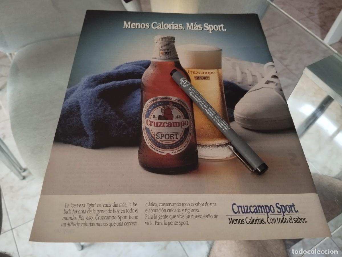 Coleccionismo de cervezas: CERVEZA CRUZCAMPO SPORT ANUNCIO PUBLICIDAD REVISTA 1990 BONITO PARA ENMARCAR