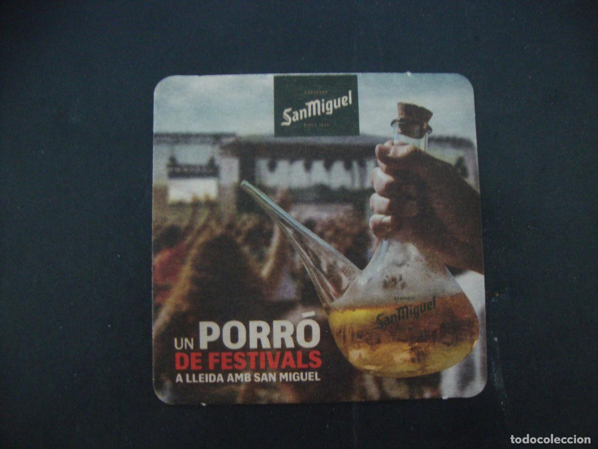 Coleccionismo de cervezas: POSAVASOS CERVEZA SAN MIGUEL UN PORRO DE FESTIVALS