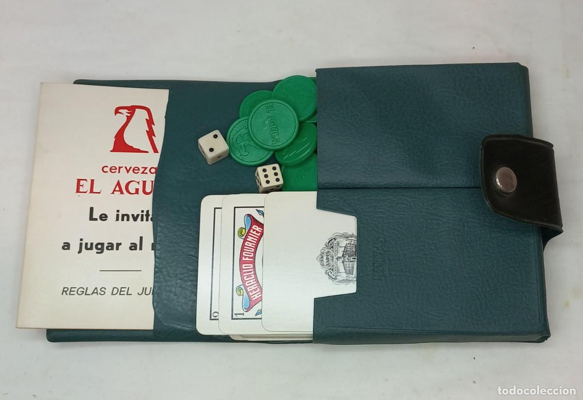 Coleccionismo de cervezas: CONJUNTO PARA JUGAR AL MUS CON REGLAS , PROMOCION CERVEZAS EL AGUILA