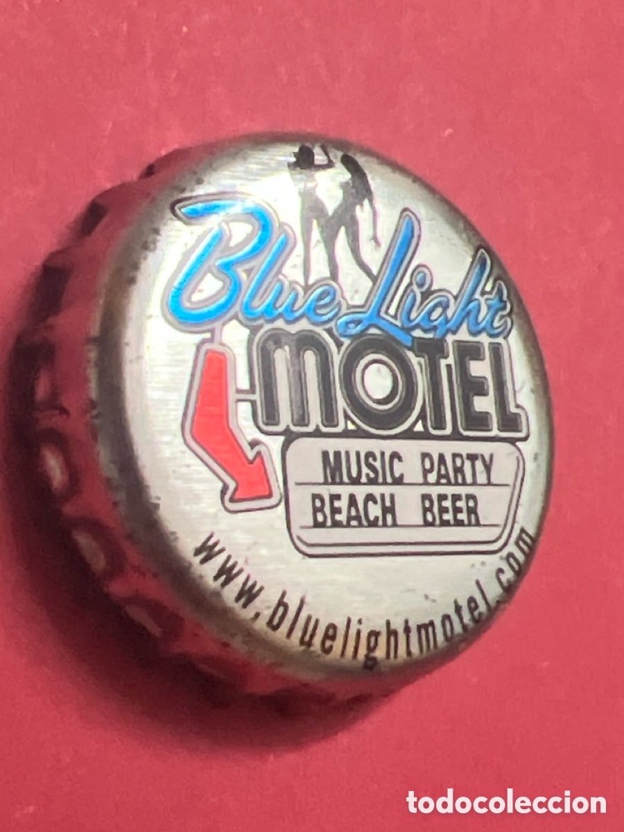 Coleccionismo de cervezas: T4/X116/E1. CHAPA CERVEZA - Blue Light Motel Music Party Beach Beer www.bluelightmotel.com - CANAD&Aacute;
