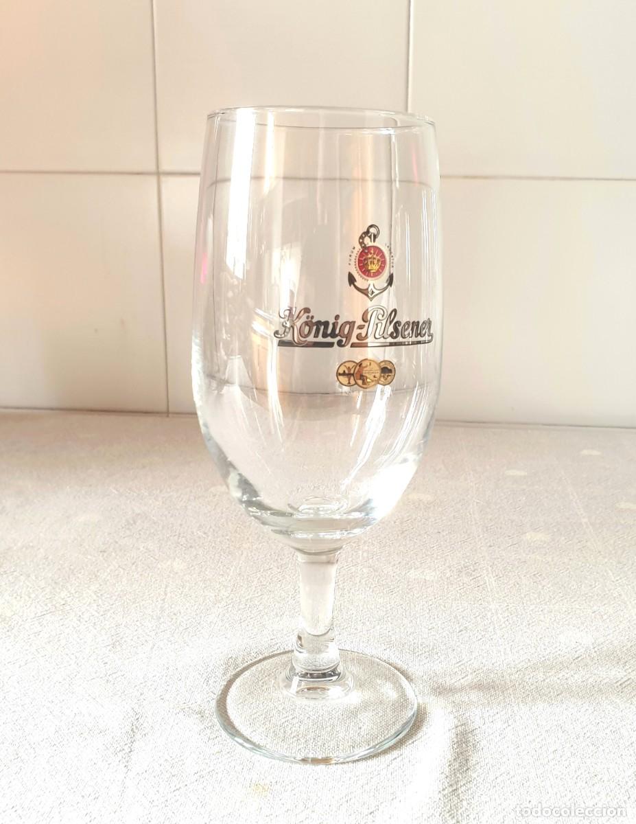 Coleccionismo de cervezas: Vaso de cerveza original vintage K&ouml;nig Pilsener 0,3 L Serie Tulip