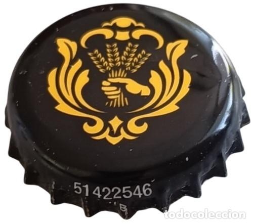 Coleccionismo de cervezas: Belgica Capsule Bi&egrave;re Beer Crown Cap Leffe main enserrant &eacute;pis d'orge RP868