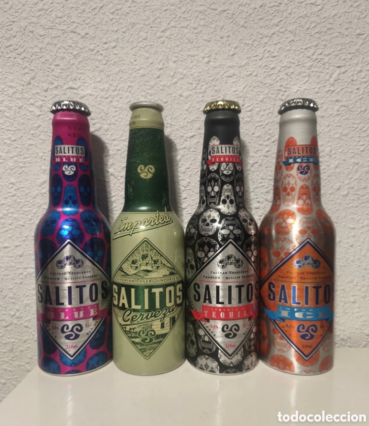 Coleccionismo de cervezas: 4 botellas cerveza salitos aluminio