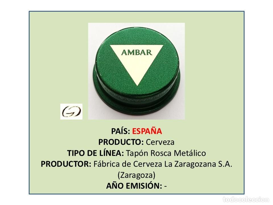 Coleccionismo de cervezas: TAPON CORONA CAPSULA CHAPA ROSCA MET&Aacute;LICO CERVEZA AMBAR (ESPA&Ntilde;A)