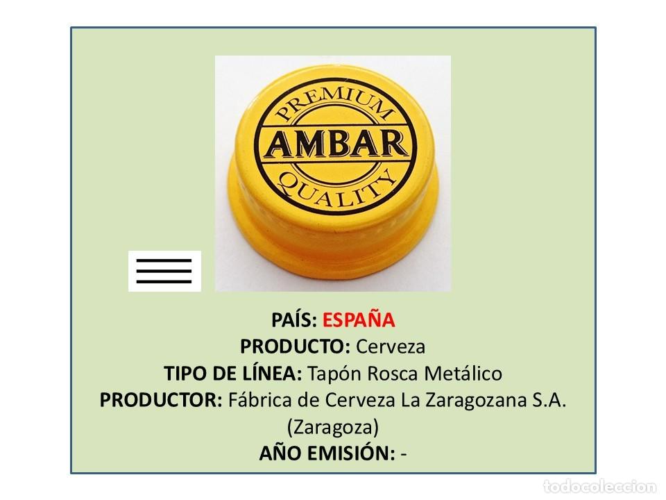 Coleccionismo de cervezas: TAPON CORONA CAPSULA CHAPA ROSCA MET&Aacute;LICO CERVEZA AMBAR (ESPA&Ntilde;A)