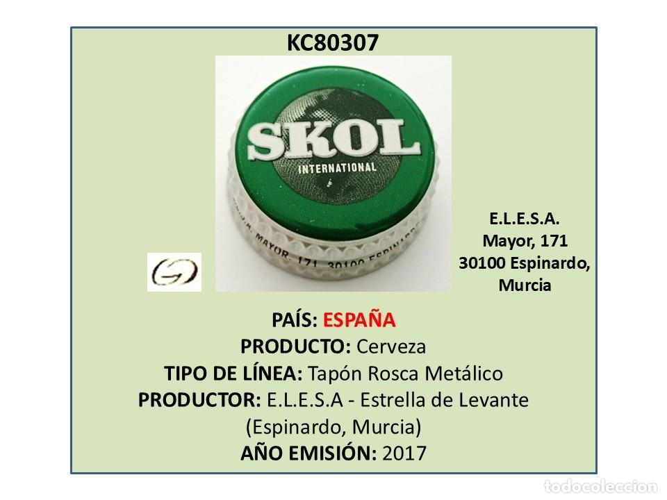Coleccionismo de cervezas: TAPON CORONA CAPSULA CHAPA ROSCA MET&Aacute;LICO CERVEZA SKOL INTERNATIONAL (ESPA&Ntilde;A)