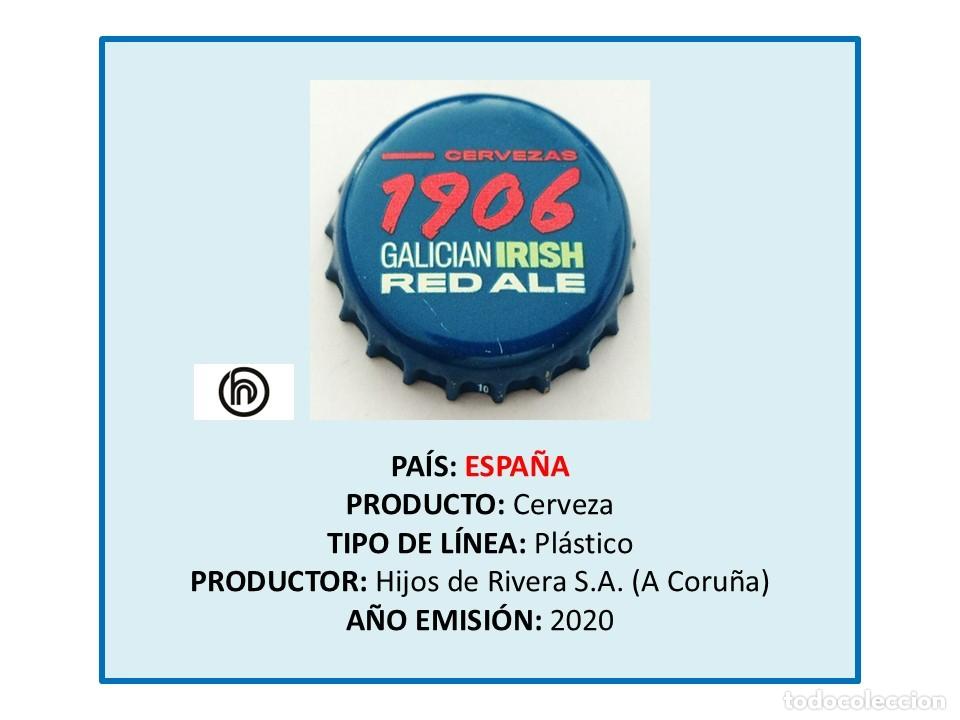 Coleccionismo de cervezas: TAPON CORONA CAPSULA CHAPA CERVEZA 1906 GALICIAN IRISH RED ALE (ESPA&Ntilde;A)