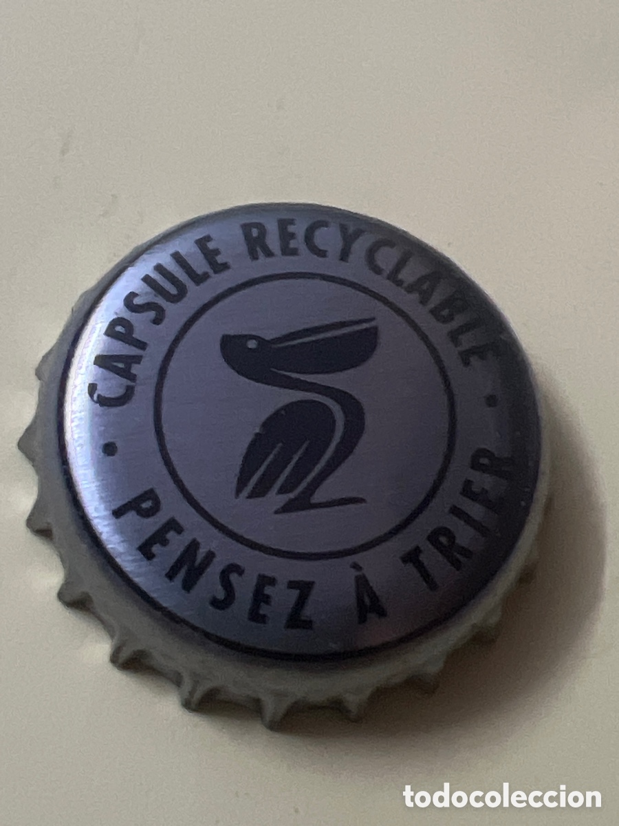 Coleccionismo de cervezas: T4/X114/F3. Chapa tap&oacute;n corona de la cerveza francesa PELFORTH 'CAPSULE RECYCLABLE - PENSEZ A TRIER'