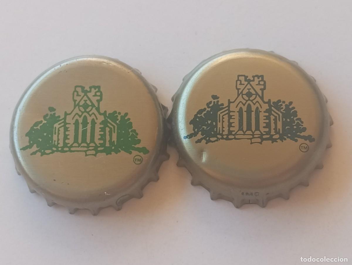 Coleccionismo de cervezas: Lote de 2 chapas tap&oacute;n corona DIFERENTES (tonalidad) de la cerveza irlandesa KILKENNY
