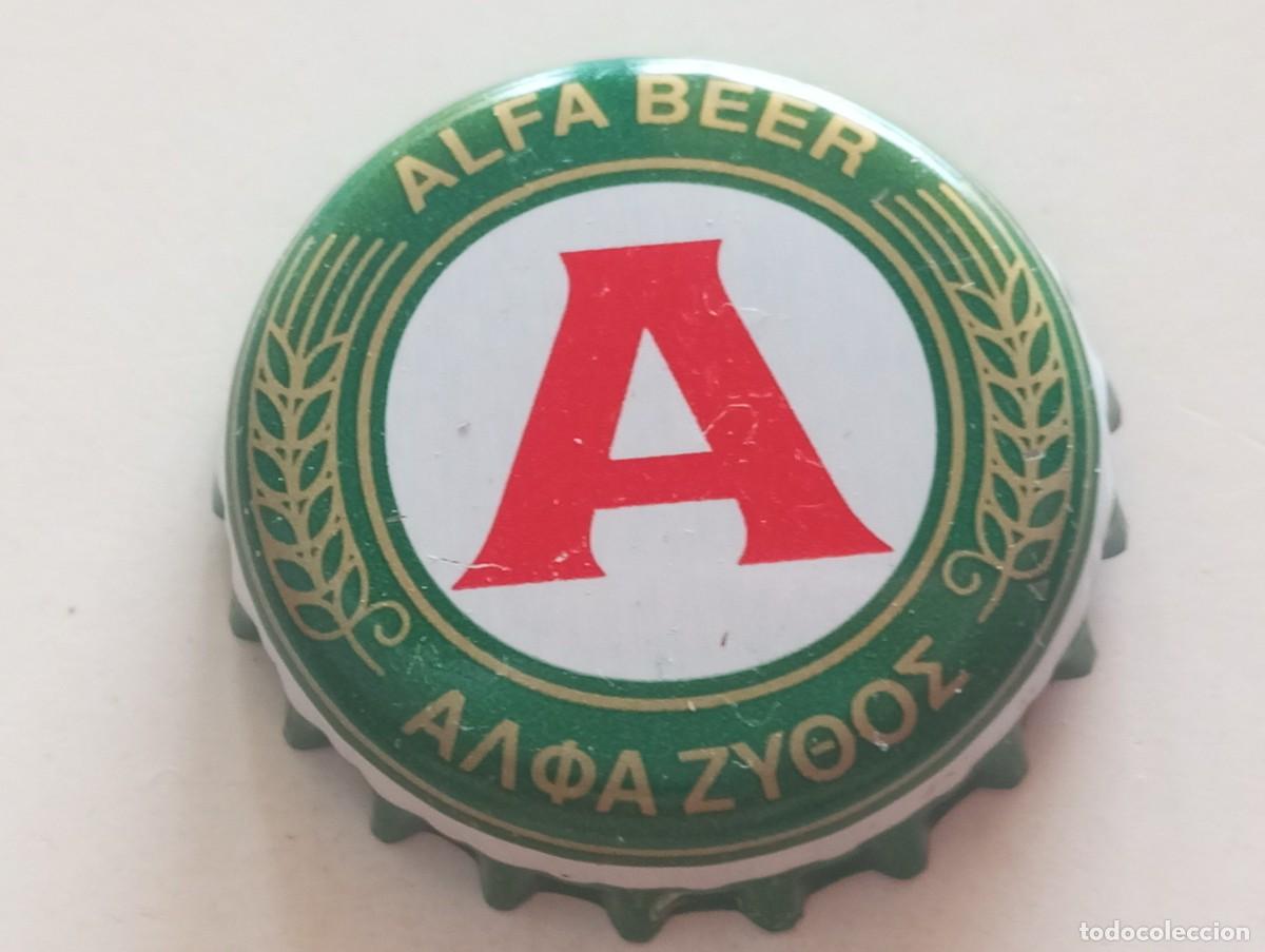 Coleccionismo de cervezas: Chapa tap&oacute;n corona de la cerveza griega ALFA BEER