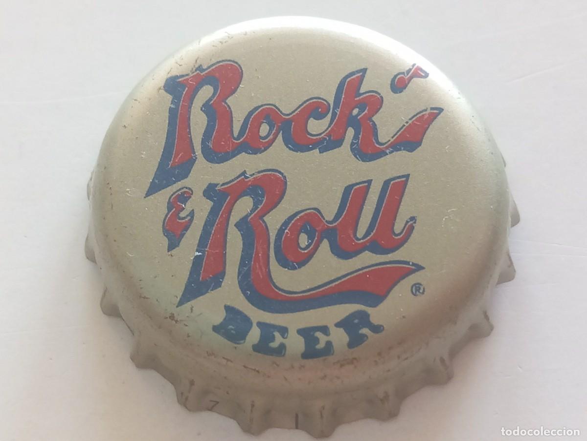 Coleccionismo de cervezas: Chapa USA, tap&oacute;n corona de la cerveza de EE.UU. ROCK ROLL BEER