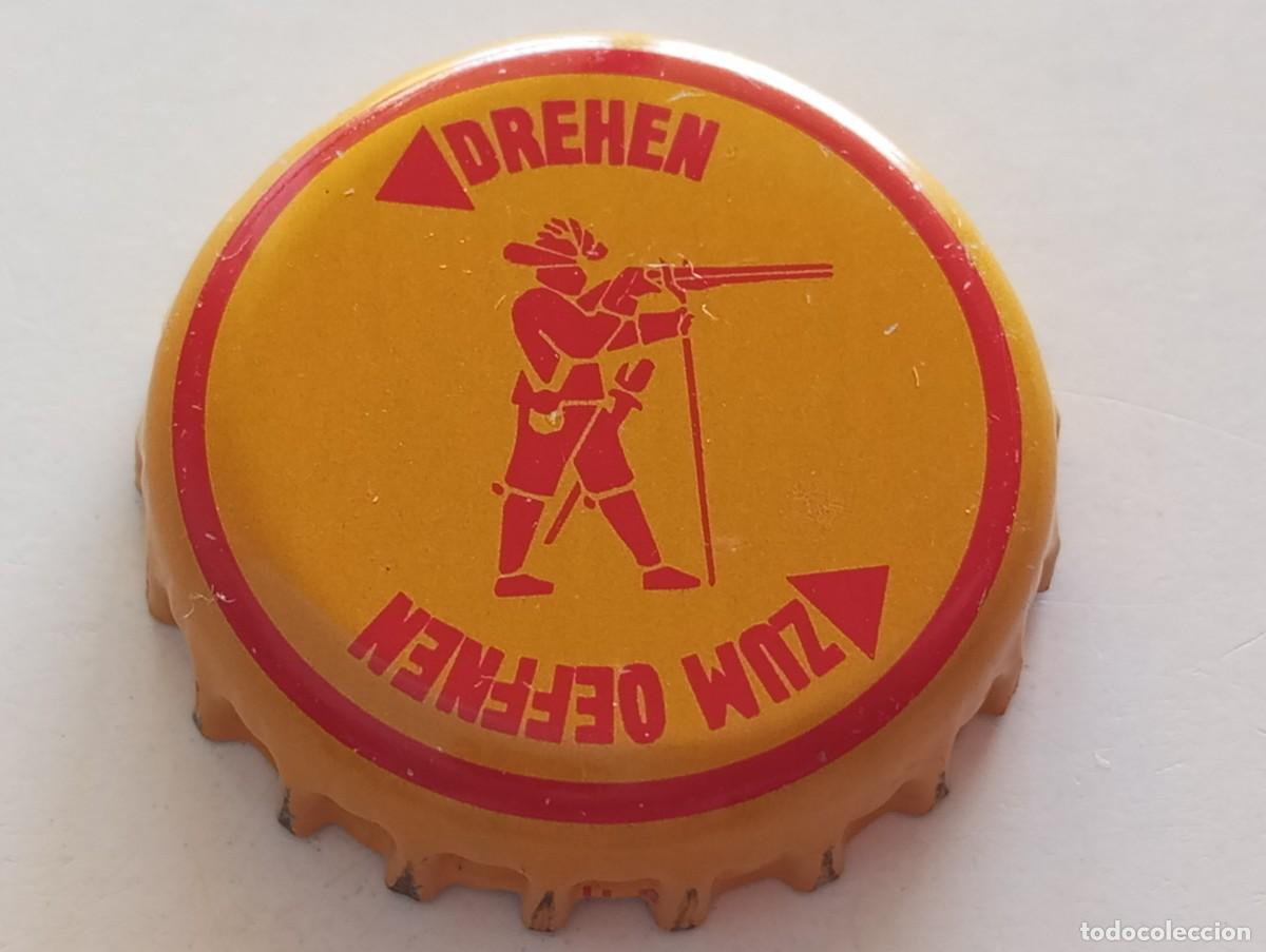 Coleccionismo de cervezas: Chapa tap&oacute;n corona de la cerveza suiza SCH&Uuml;TZENGARTEN-BIER (DREHEN - ZUM OEFFNEN)