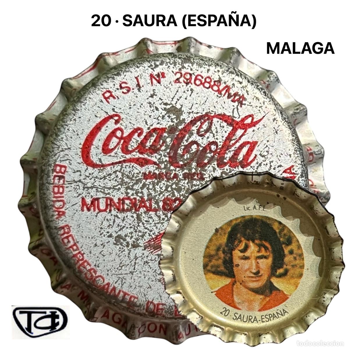 Coleccionismo de cervezas: TAPON CORONA CHAPA BOTTLE CAP KRONKORKEN COCA COLA - MALAGA - ESPA&Ntilde;A 82 - 20.SAURA - ESPA&Ntilde;A