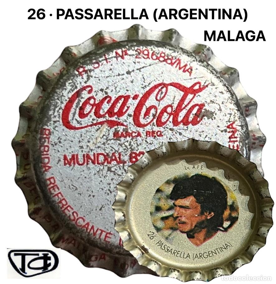 Coleccionismo de cervezas: TAPON CORONA CHAPA BOTTLE CAP KRONKORKEN COCA COLA - MALAGA - ESPA&Ntilde;A 82 - 26.PASSARELLA - ARGENTINA