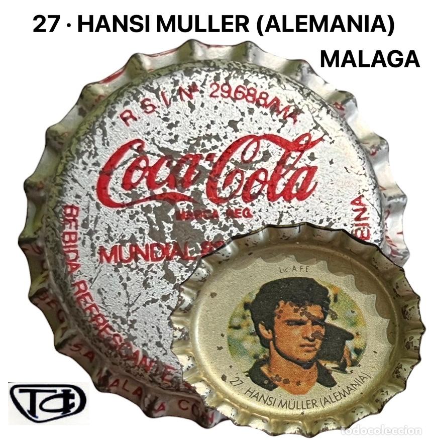 Coleccionismo de cervezas: TAPON CORONA CHAPA BOTTLE CAP KRONKORKEN COCA COLA - MALAGA - ESPA&Ntilde;A 82 - 27.HANSI MULLER - ALEMANIA