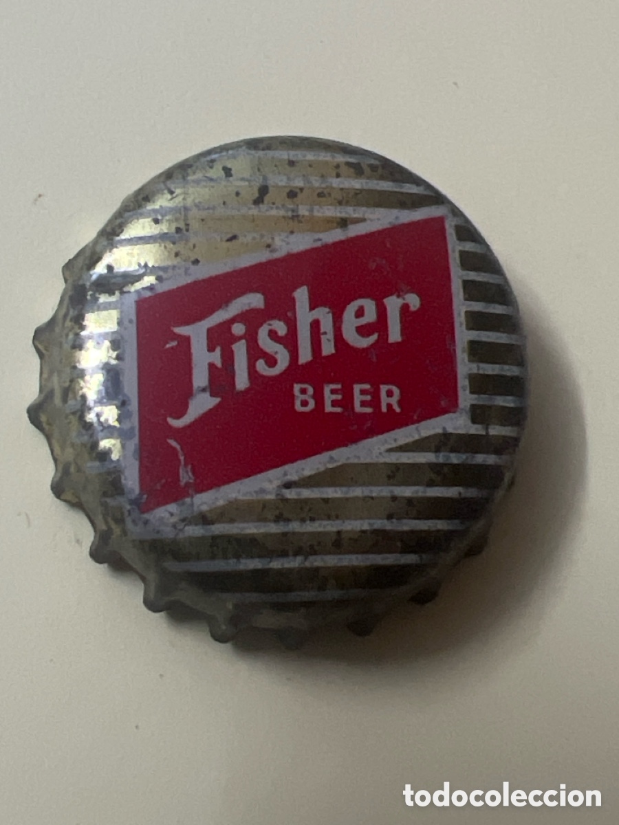 Coleccionismo de cervezas: E1054. CHAPA CERVEZA - Fisher Beer - Estados Unidos - CON CORCHO