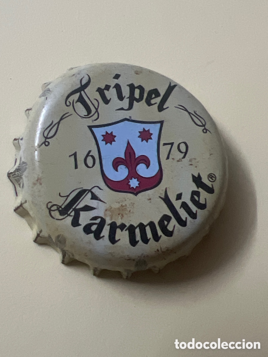 Coleccionismo de cervezas: T4/X125/A4. Chapa tap&oacute;n corona de la cerveza belga TRIPEL KARMELIET 1679
