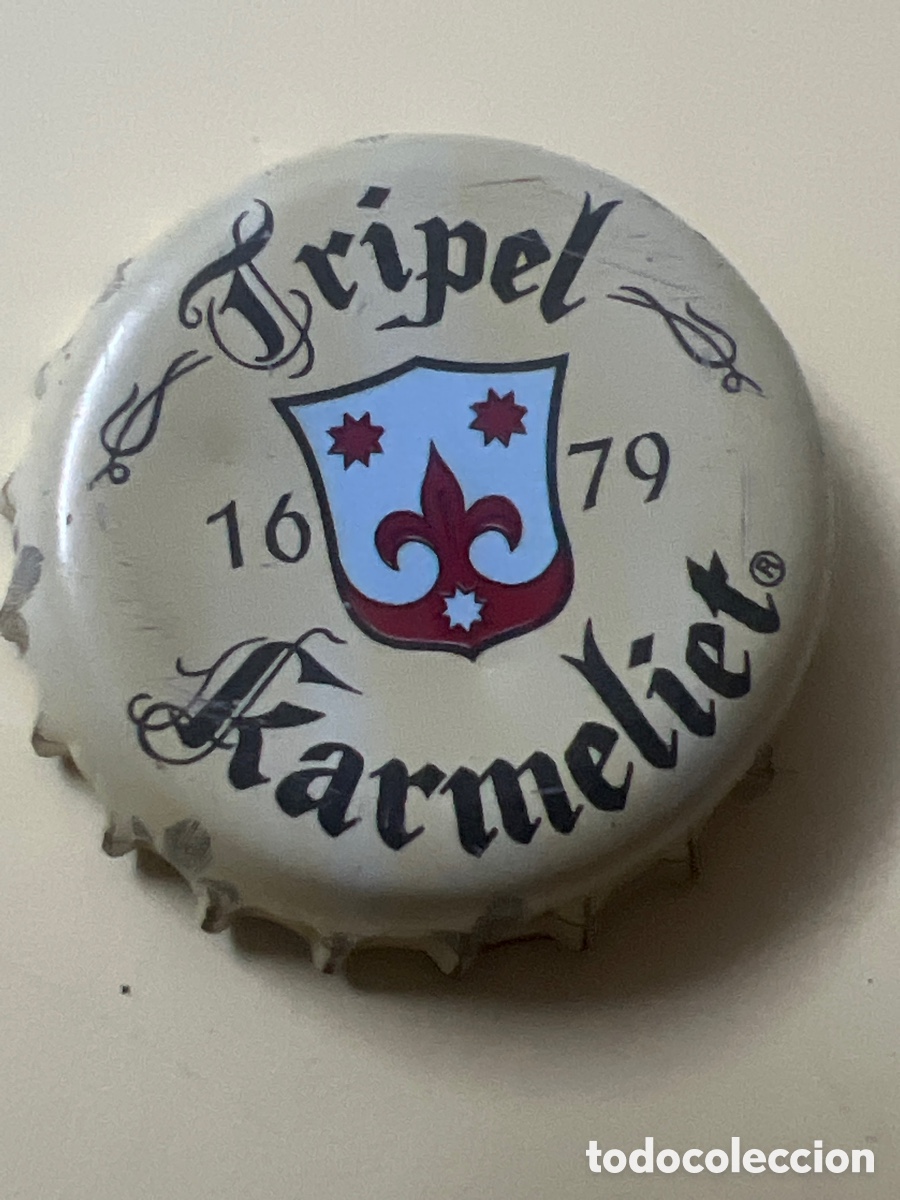 Coleccionismo de cervezas: T4/X125/B1. Chapa tap&oacute;n corona de la cerveza belga TRIPEL KARMELIET 1679