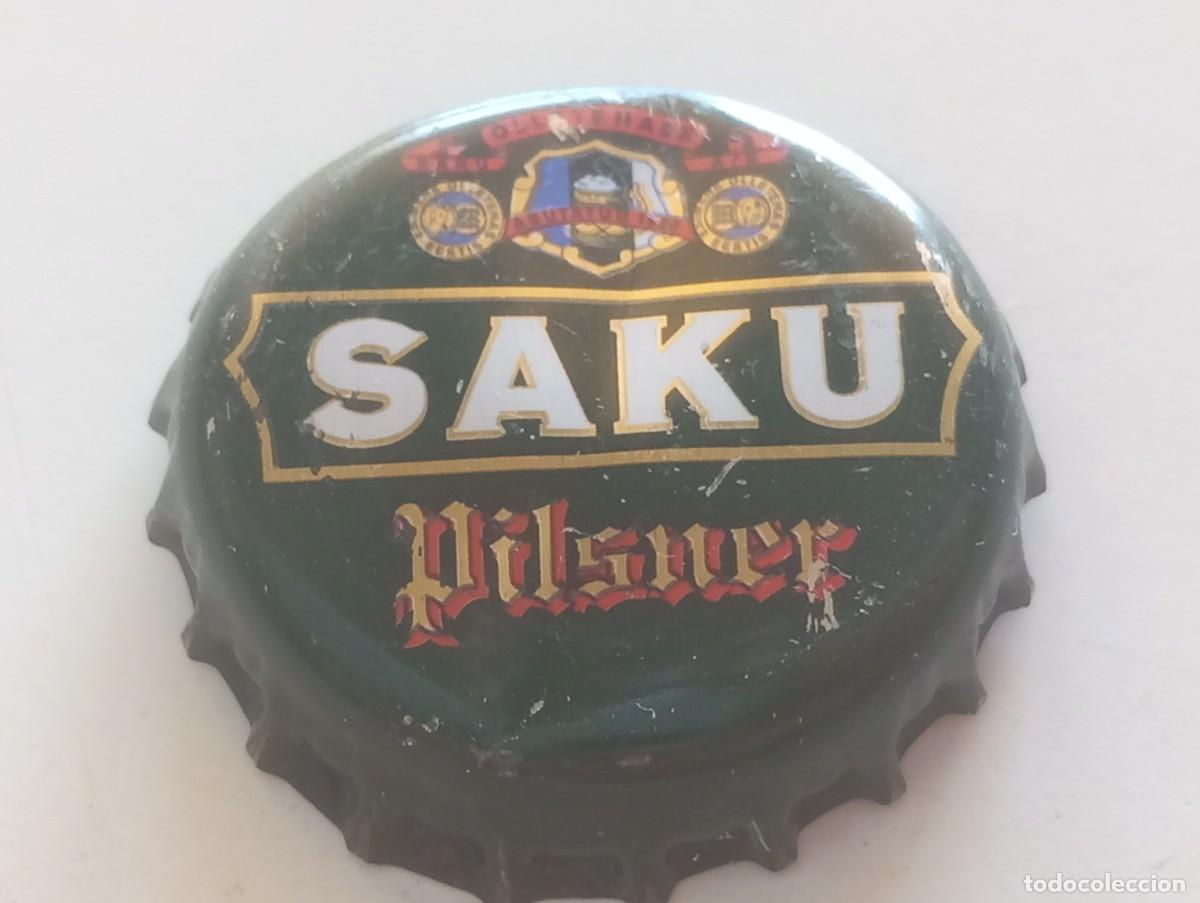 Coleccionismo de cervezas: Chapa tap&oacute;n corona de la cerveza estonia SAKU PILSNER