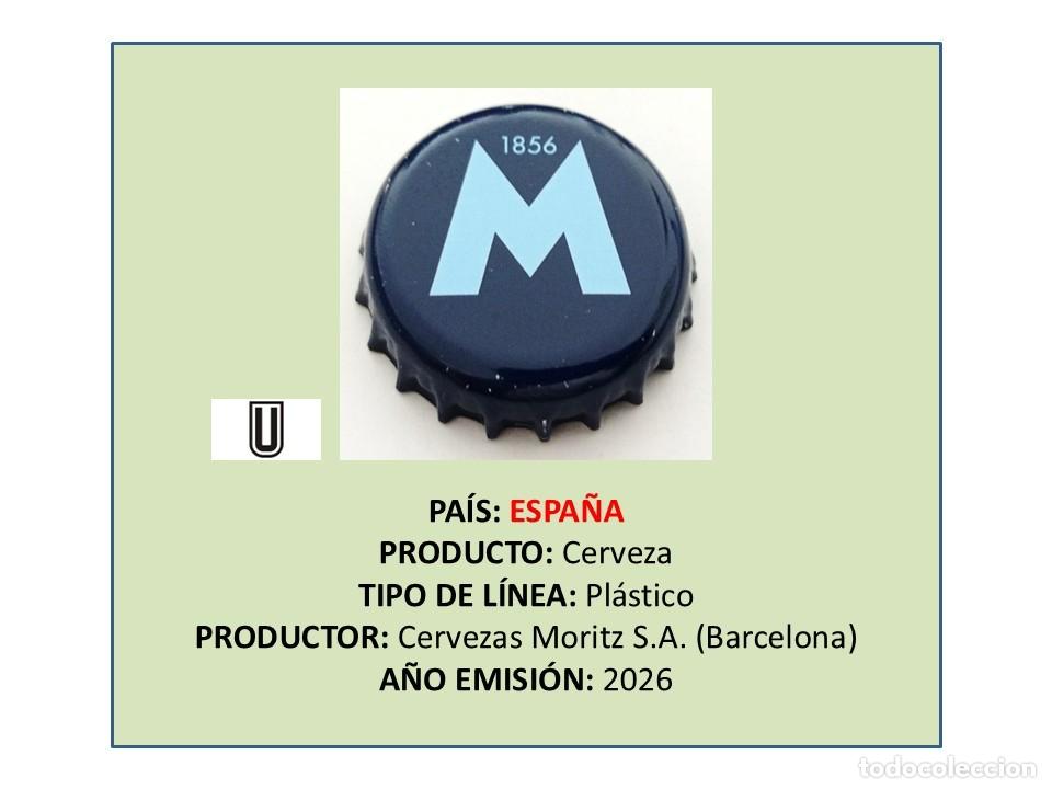 Coleccionismo de cervezas: TAPON CORONA CAPSULA CHAPA CERVEZA MORITZ 0,0% ALC. Y SUCRE (ESPA&Ntilde;A)
