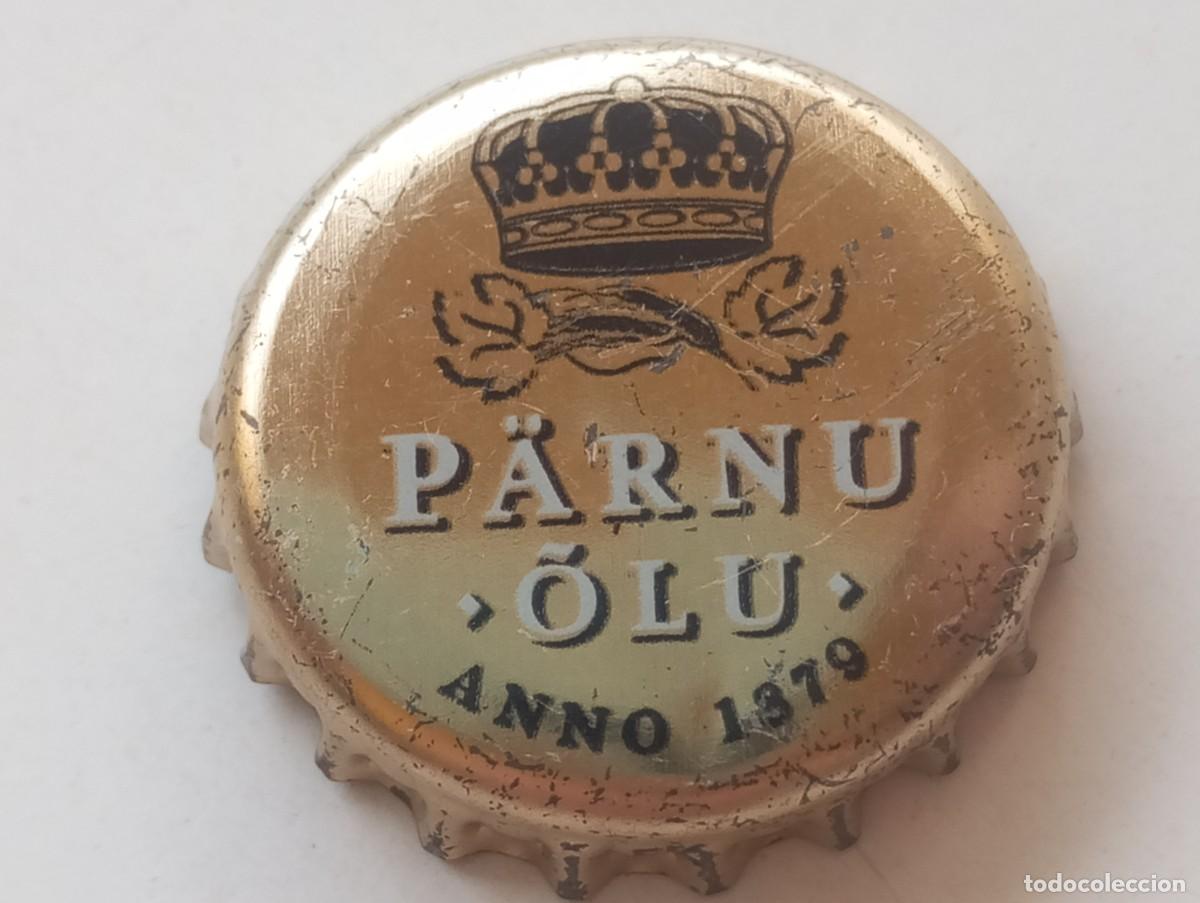 Coleccionismo de cervezas: Chapa tap&oacute;n corona de la cerveza estonia P&Auml;RNU OLU ANNO 1879
