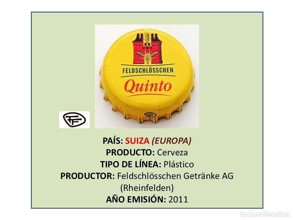Coleccionismo de cervezas: TAPON CORONA CAPSULA CHAPA CERVEZA FELDSCHL&Ouml;SSCHEN QUINTO (SUIZA)