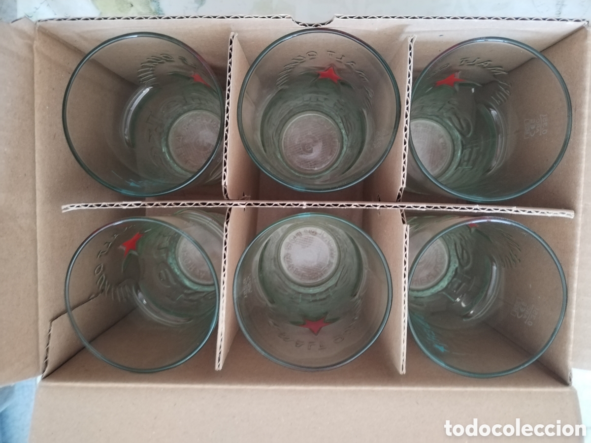 Coleccionismo de cervezas: Juego 6 vasos cerveza Heineken Silver 35 cl nuevos
