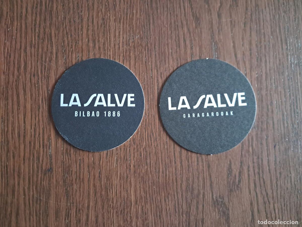 Coleccionismo de cervezas: lote de 2 posavasos de cerveza artesanal, La Salve, Bilbao.