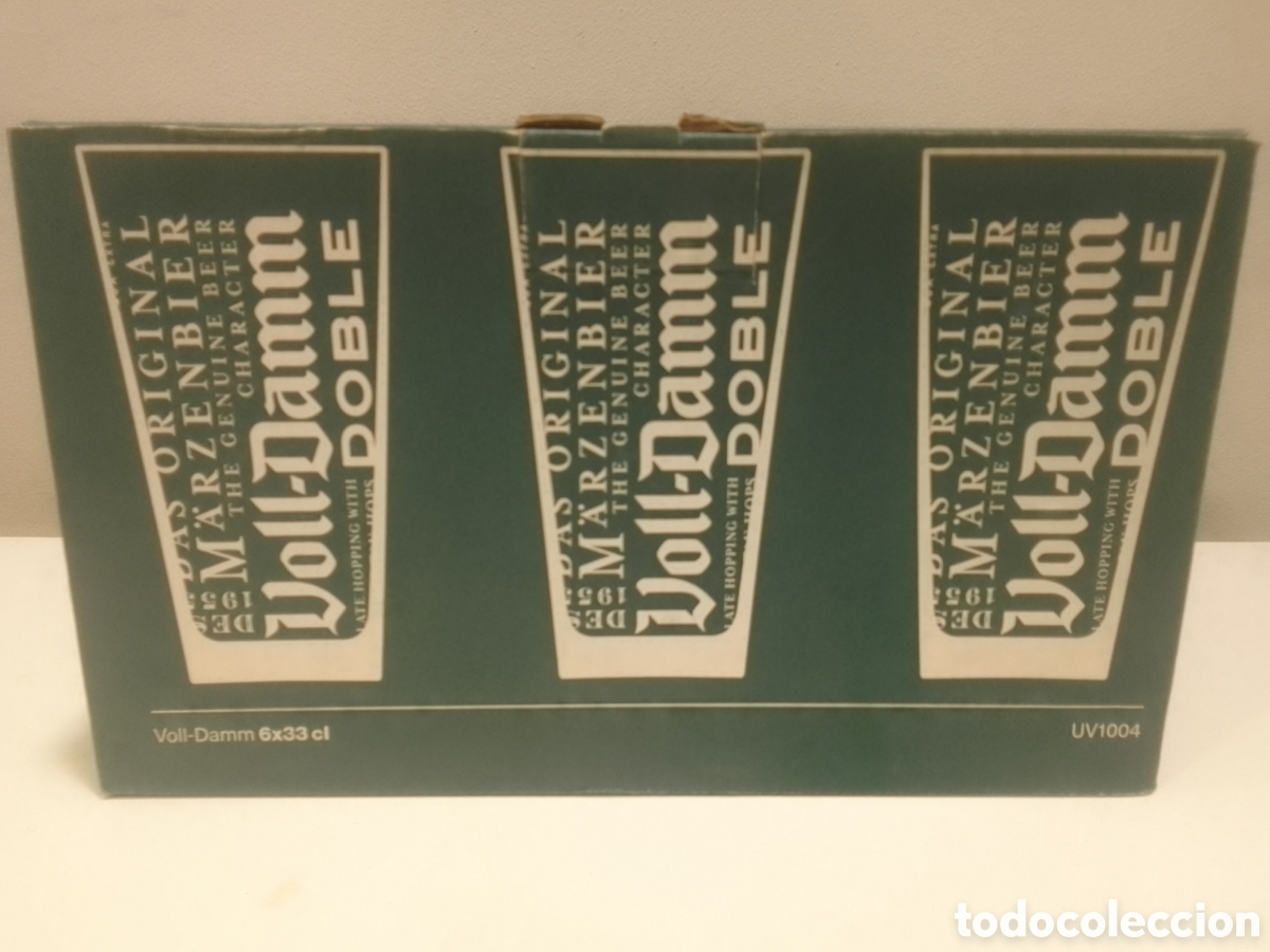 Coleccionismo de cervezas: Caja con seis vasos cerveza VOLL-DAMM DOBLE MALTA 33 cl.