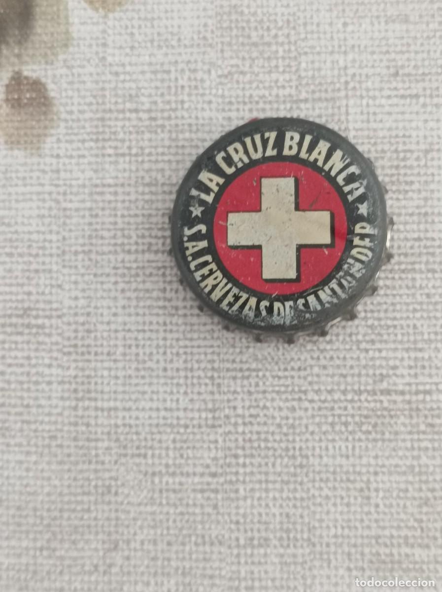 Coleccionismo de cervezas: Chapa tapon corona cerveza La Cruz Blanca muy antigua