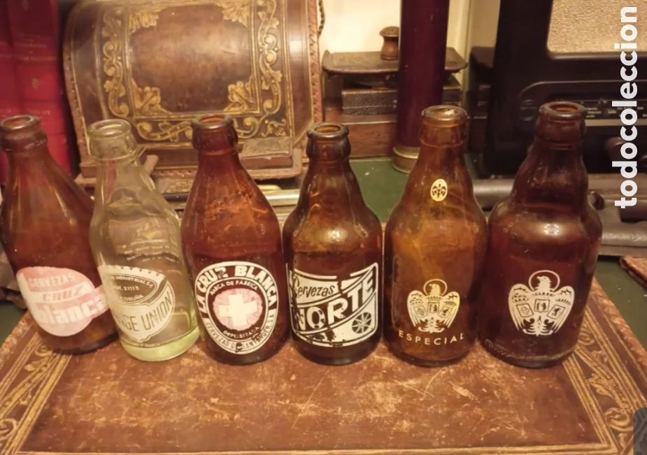 Coleccionismo de cervezas: Colecci&oacute;n de botellas de cerveza antiguas