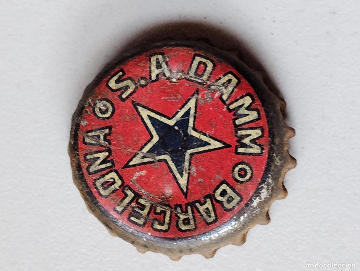 Coleccionismo de cervezas: TAPON CORONA CERVEZA ESPA&Ntilde;A ESPA&Ntilde;A DAMM (PUNTO ROJO)(DALMAU). DORSO DE CORCHO.USADO