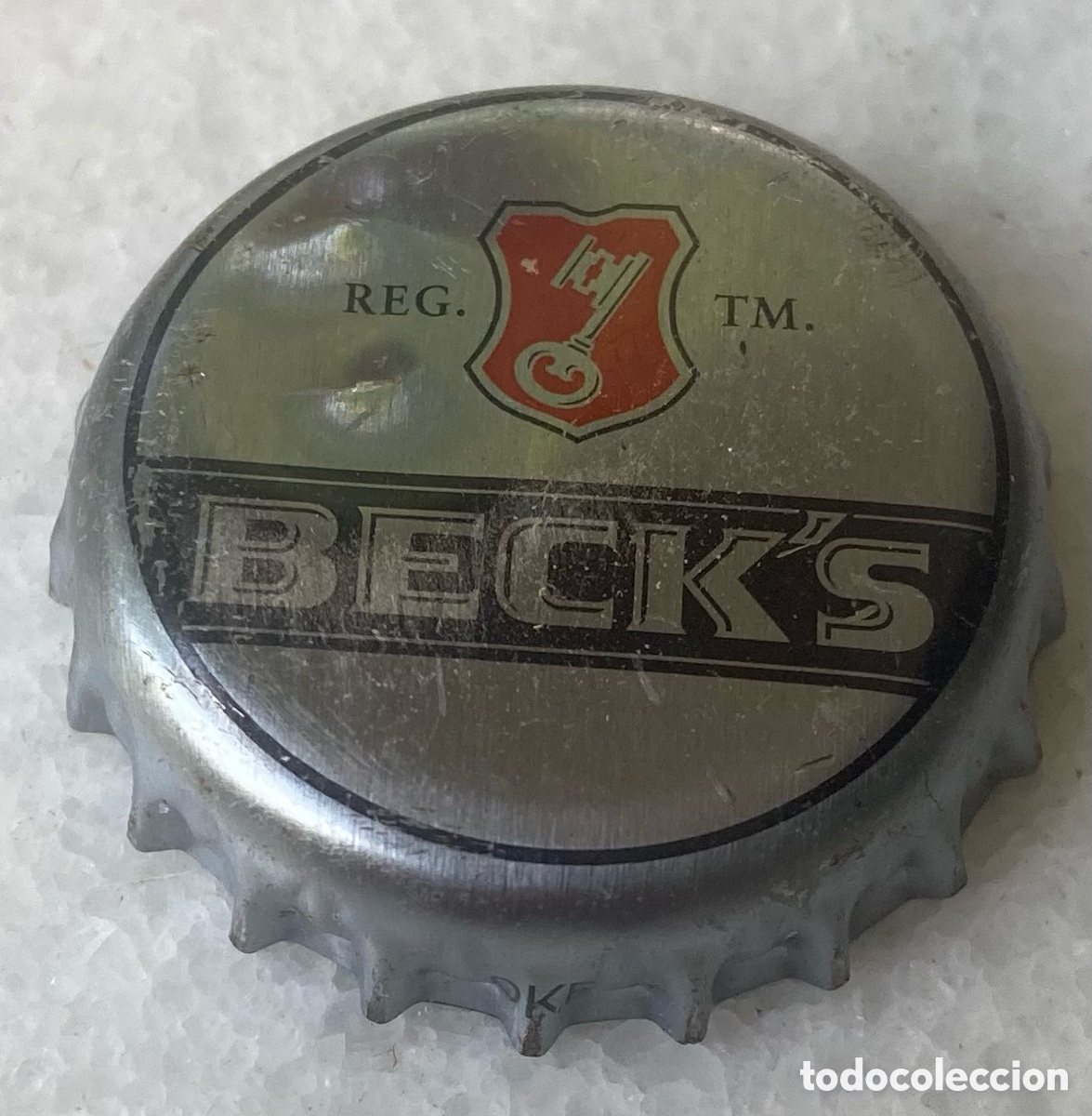 Coleccionismo de cervezas: CHAPA BOTTLE CAP TAP&Oacute;N CORONA BEER CERVEZA BECK'S. ALEMANIA--LOTE N. 1813--CARMANJO