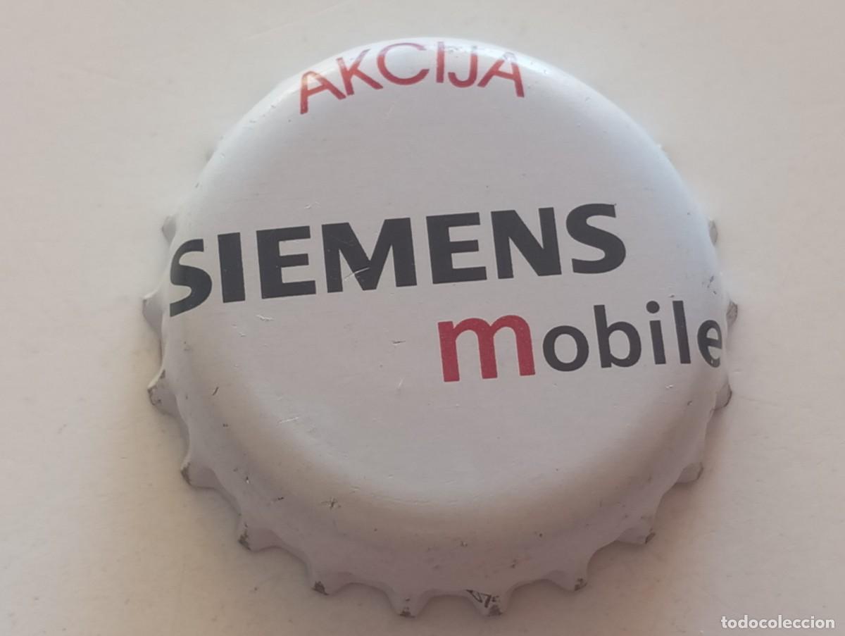 Coleccionismo de cervezas: Chapa tap&oacute;n corona de la cerveza letona AKCIJA SIEMENS MOBILE