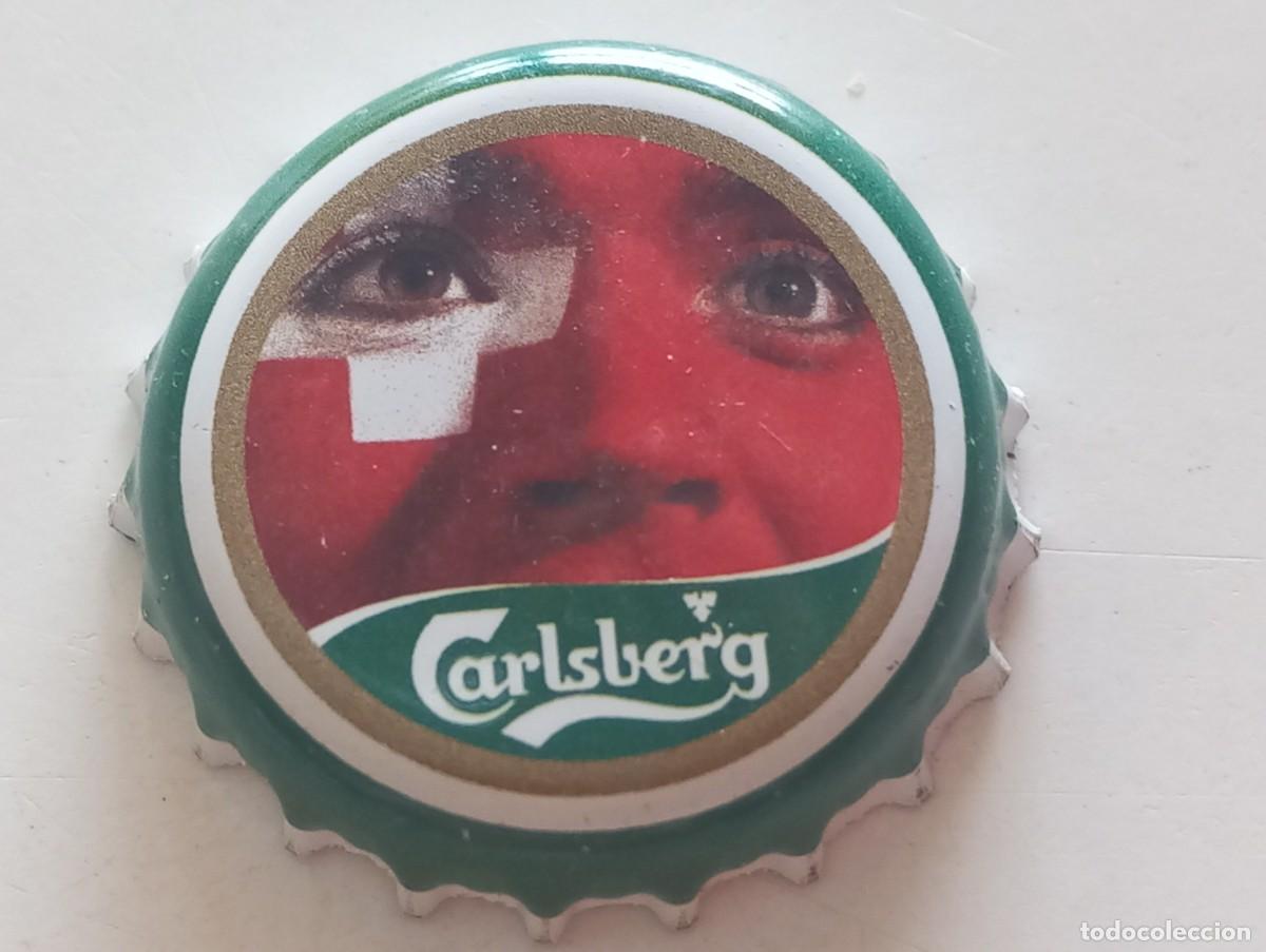 Coleccionismo de cervezas: Chapa tap&oacute;n corona de la cerveza danesa CARLSBERG FIFA WORLD CUP 2006 - SUIZA