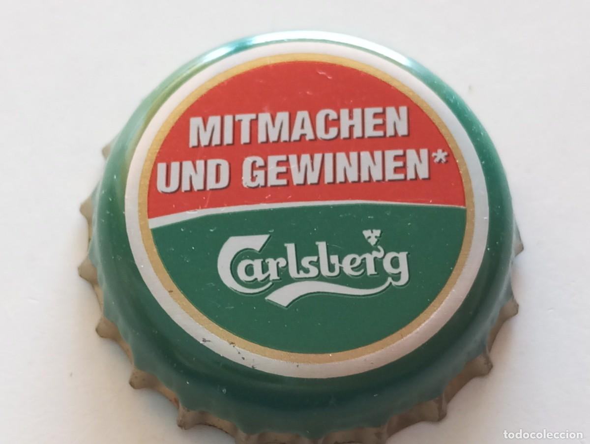 Coleccionismo de cervezas: Chapa tap&oacute;n corona de la cerveza danesa CARLSBERG MITMACHEN UND GEWINNEN*