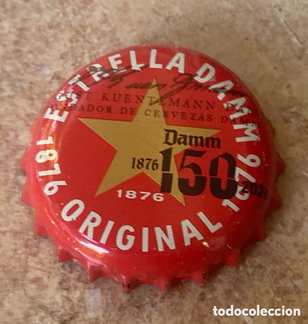 Coleccionismo de cervezas: CHAPA BOTTLE CAP TAP&Oacute;N CORONA BEER BIRRA CAPSULE BIERE CERVEZA DAMM 150 (2)--LOTE N. 4016--CARMANJO