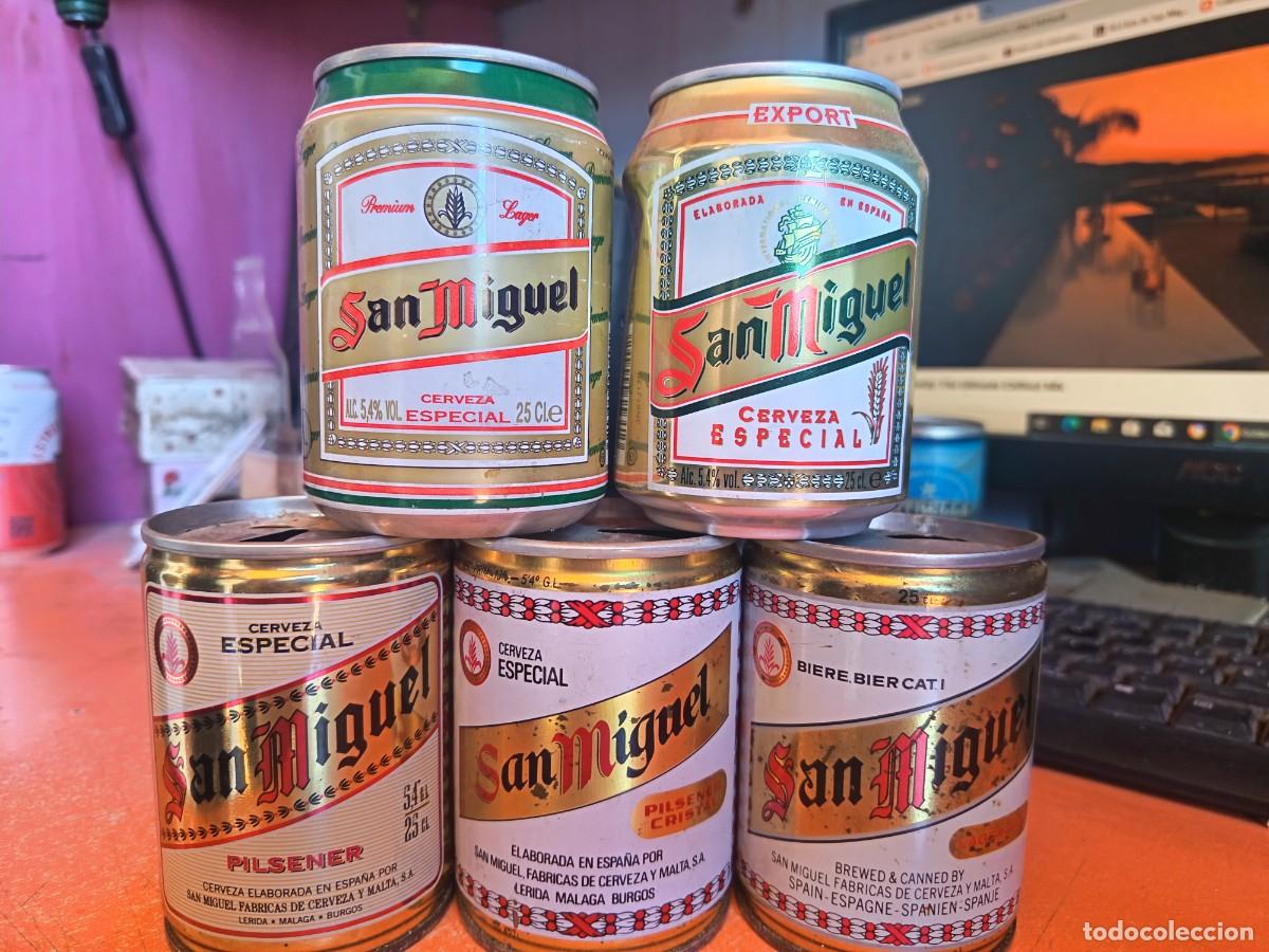 Coleccionismo de cervezas: Latas cerveza San Miguel de 25 cl. A&ntilde;os 80/90